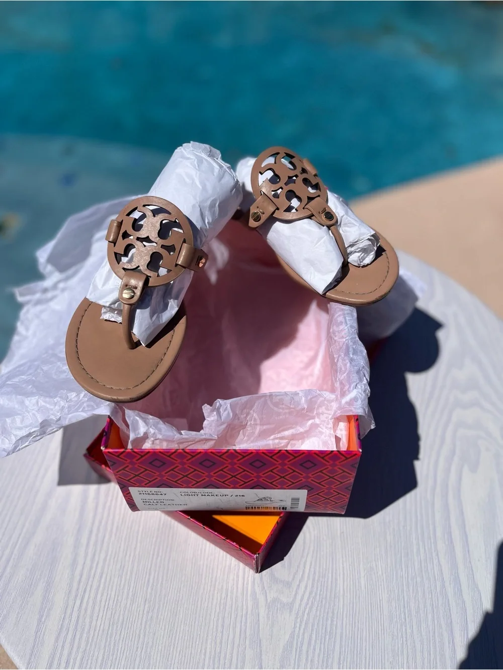Tory Burch Miller Light Make Up Sandals-Calf Leather